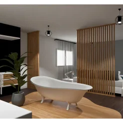 Cloison de séparation claustra droit chêne, H.2,54 m x l.80 cm, P.7,5 cm-Wood&Sens Discount