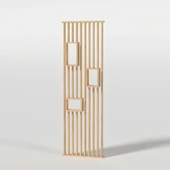 Wood&Sens Cloison de séparation claustra droit étagères chêne, H.2,54 m x l.80 cm, P.7,5 cm