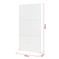 Cloison de séparation Kekan acier 200 x 100 x 50 cm blanc-Casa.Pro Hot