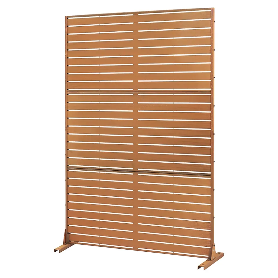Cloison de séparation Nodepp pour extérieur et intérieur acier corten 180 x 120 x 40 cm rouille-Casa.Pro Hot