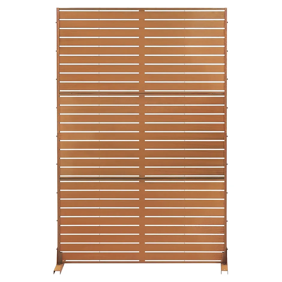 Cloison de séparation Nodepp pour extérieur et intérieur acier corten 180 x 120 x 40 cm rouille-Casa.Pro Hot