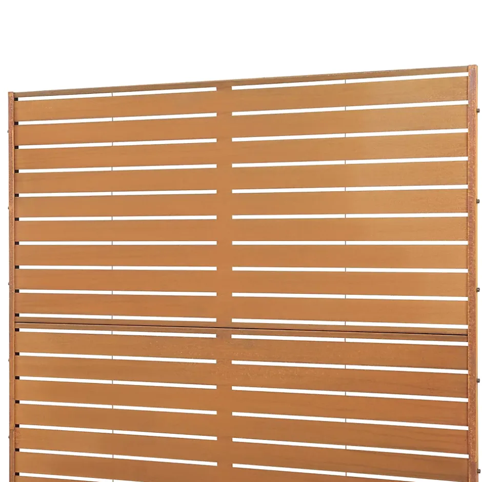 Cloison de séparation Nodepp pour extérieur et intérieur acier corten 180 x 120 x 40 cm rouille-Casa.Pro Hot