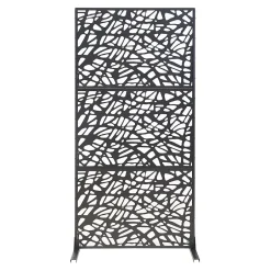 Casa.Pro Cloison de séparation Poskind acier 200 x 100 x 50 cm noir