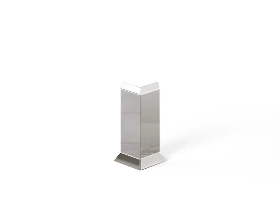 Ilcom Coin extérieur pour plinthe FL Argent poli - 30mm x 80 mm x 0,65 ep.