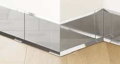 Ilcom Coin extérieur pour plinthe FL Argent poli - 30mm x 80 mm x 0,65 ep.