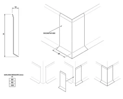 Ilcom Coin extérieur pour plinthe FL Cuivre poli - 30mm x 100 mm x 0,65 ep.