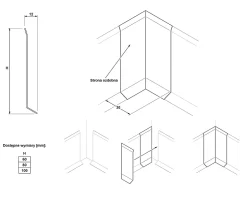 Coin intérieur pour plinthe FLI Argent satiné - 30mm x 80 mm x 0,65 ep.-Ilcom Outlet
