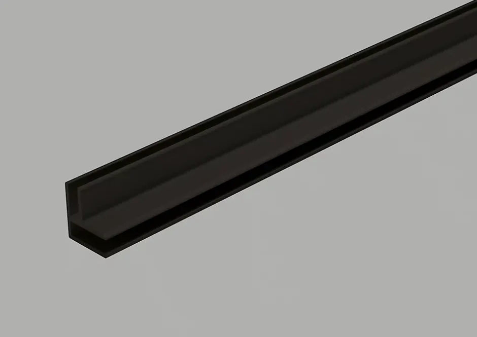 Coin profilé de finition alu noir pour dalles PVC Dumawall L. 260 x l 15cm x H. 1.5 cm Ép 5 mm- Clearance