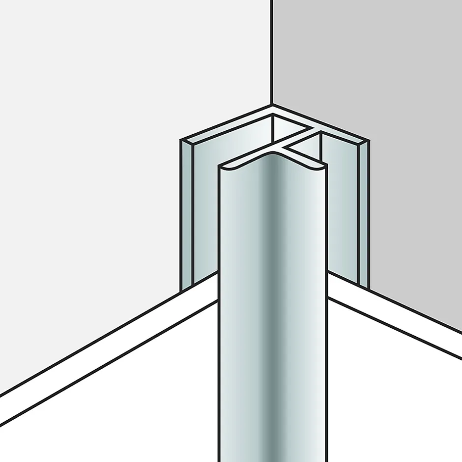 Coin profilé de finition alu noir pour dalles PVC Dumawall L. 260 x l 15cm x H. 1.5 cm Ép 5 mm- Clearance