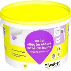 Colle allégée pour carrelage spéciale salle de bain .FIX PREMIUM ² (D2 ET) - Le Seau de 2 Kg - BLANC-Weber Discount