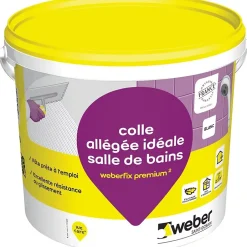 Colle allégée pour carrelage spéciale salle de bain .FIX PREMIUM ² (D2 ET) - Le Seau de 5 Kg - BLANC-Weber Discount