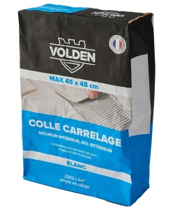 Colle carrelage sol intérieur/extérieur et mur intérieur blanc C2 25kg-Volden Discount