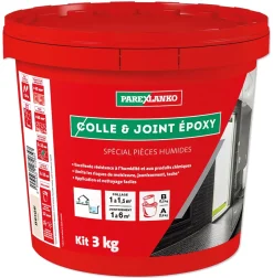 Parexlanko Colle et joint époxy beige spécial pièces humides 3 kg