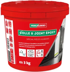 Colle et joint époxy noir spécial pièces humides 3 kg-Parexlanko