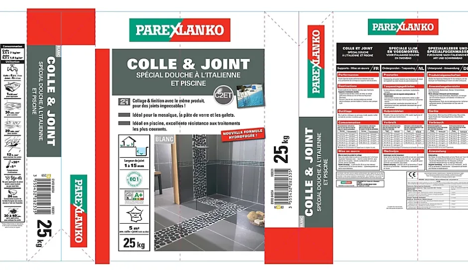 Parexlanko Colle et joint spéciale douche italienne 25 kg