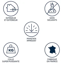 Bostik Colle lame décorative et lambris en PVC murale 1kg