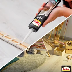 Pattex Colle fixation bois plinthes cartouche 380g