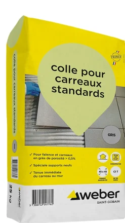 Weber Saint-Gobain Colle pour carreaux standards gris Weber 25kg