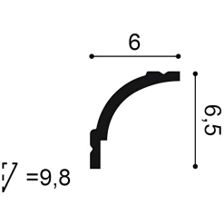 Corniche classique CB525N, L 200 x H 6,5 x l 6 cm-Orac Decor Online