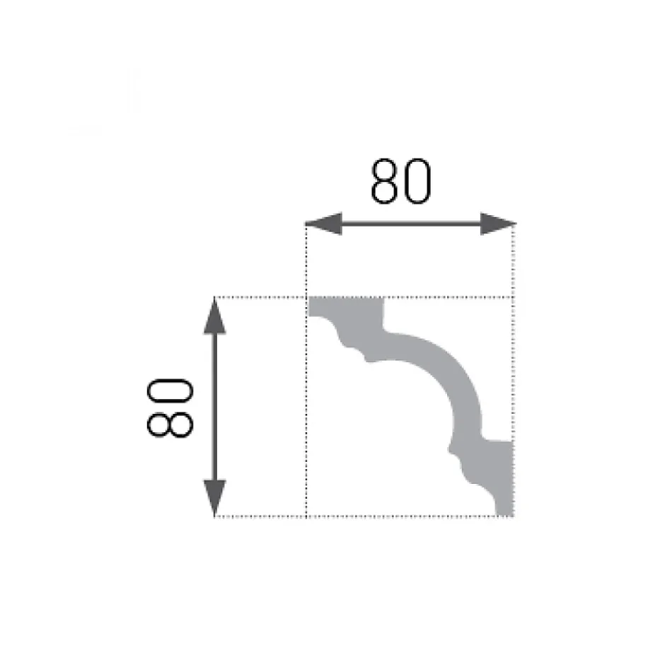 Decoon Corniche de Plafond Décorative - Modèle structuré - Polystyrène - 200x8x8 cm