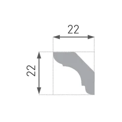 Corniche de Plafond Décorative - Modèle raffiné - Polystyrène - 200x2,2x2,2 cm-Decoon Hot