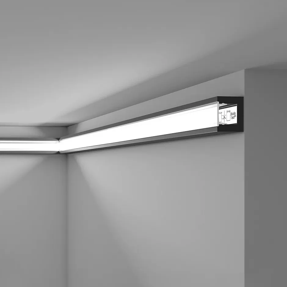 Corniche NMC WALLSTYL IL12 BLACK Moulure décorative Cimaise Éclairage indirect-Noel & Marquet