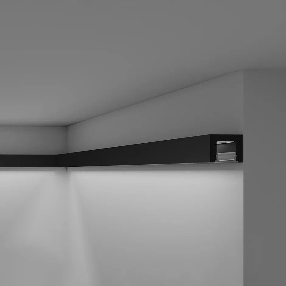 Corniche NMC WALLSTYL IL12 BLACK Moulure décorative Cimaise Éclairage indirect-Noel & Marquet