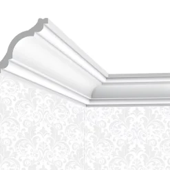 Corniche plafond C08 - 8x8x200cm (h x p x L) - moulure décorative polyuréthane-Cimaises Et Plus Best