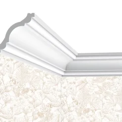 Corniche plafond C08 - 8x8x200cm (h x p x L) - moulure décorative polyuréthane-Cimaises Et Plus Best