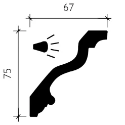 Corniche 150216 Moulure décorative Éclairage indirect-Profhome New