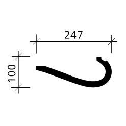 Profhome Corniche 150710 Moulure de plafond Corniche pour éclairage indirect 2 m