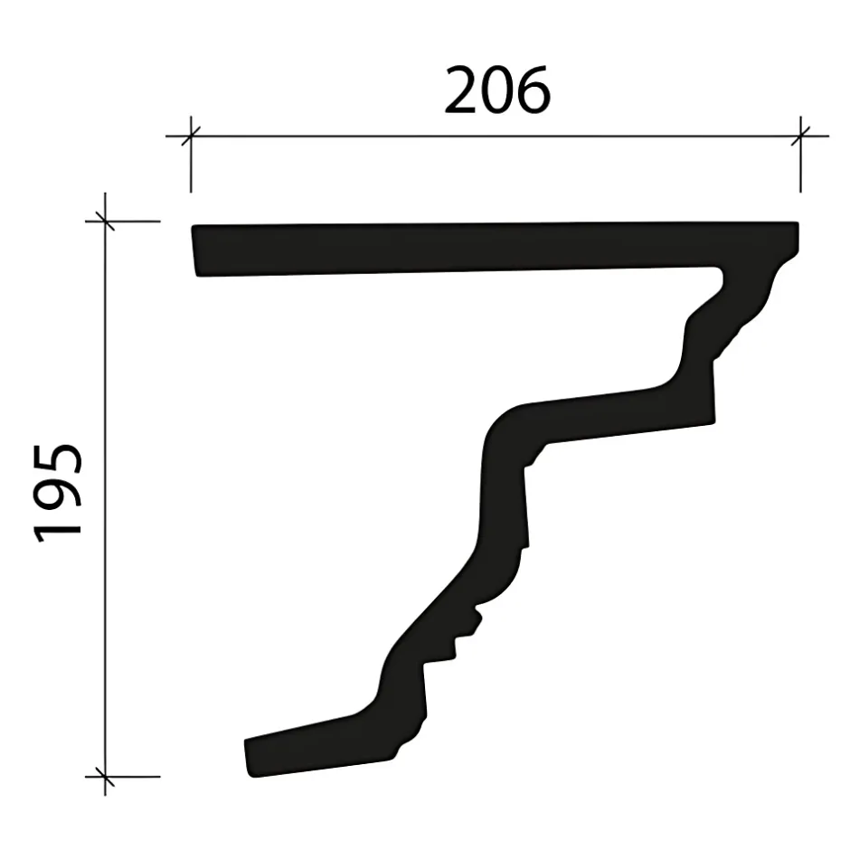 Profhome Corniche 432302 Profil de façade Moulure décorative Moulure décorative