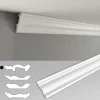 Corniches 100 cm moulures decoratives mur et plafond legeres dures peintables profils deco pour renovation et finition JC194-W-Ikhemalarka