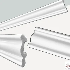 Corniches 100 cm moulures decoratives mur et plafond legeres dures peintables profils deco pour renovation et finition JC194-W-Ikhemalarka