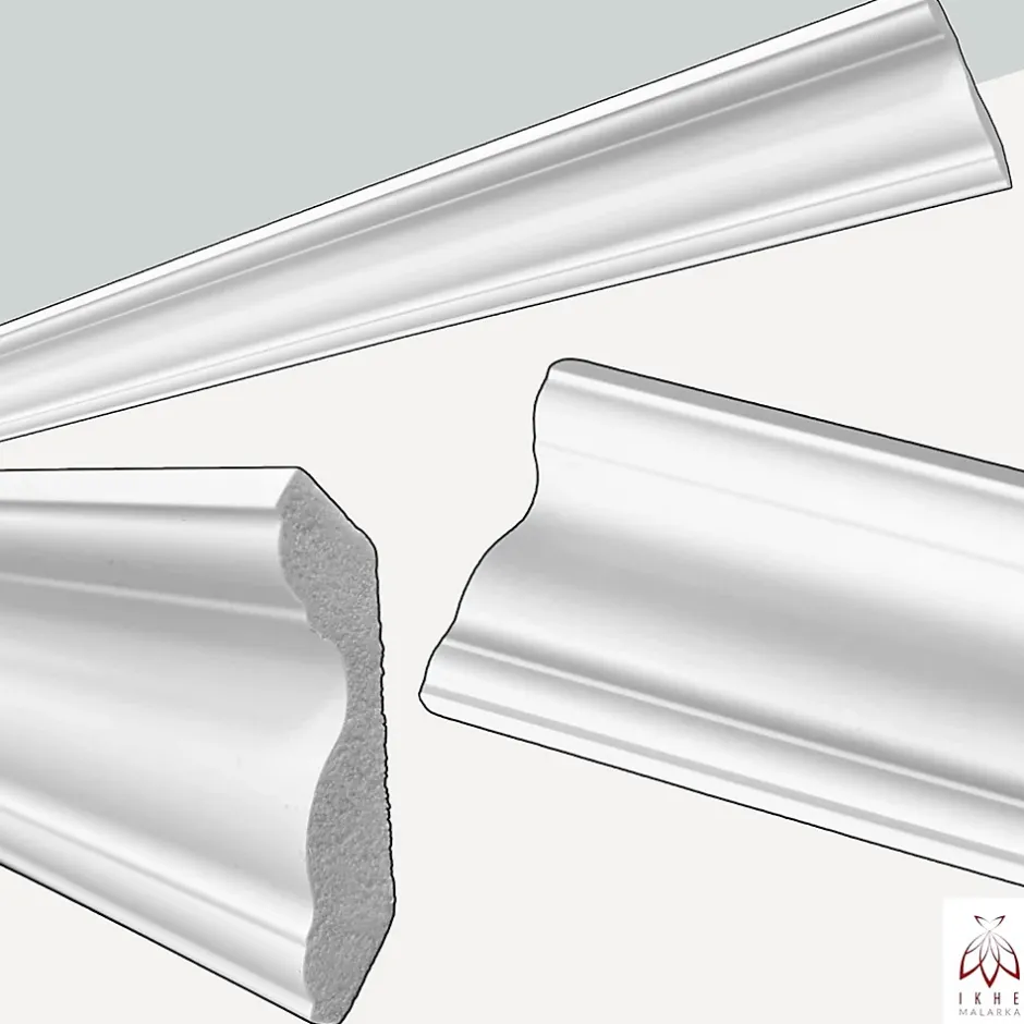 Corniches 100 cm moulures decoratives mur et plafond legeres dures peintables profils deco pour renovation et finition JC496-W-Ikhemalarka Sale