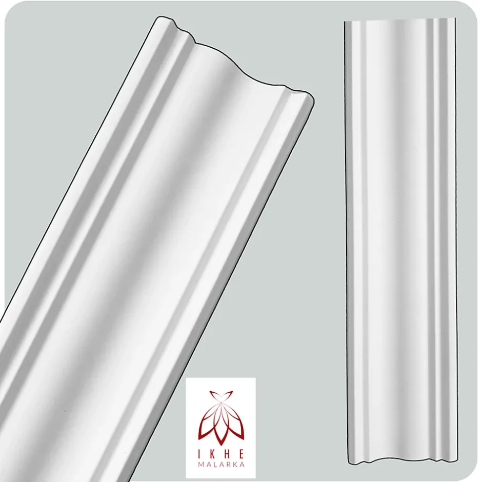 Corniches 100 cm moulures decoratives mur et plafond legeres dures peintables profils deco pour renovation et finition JC80-W-Ikhemalarka Sale