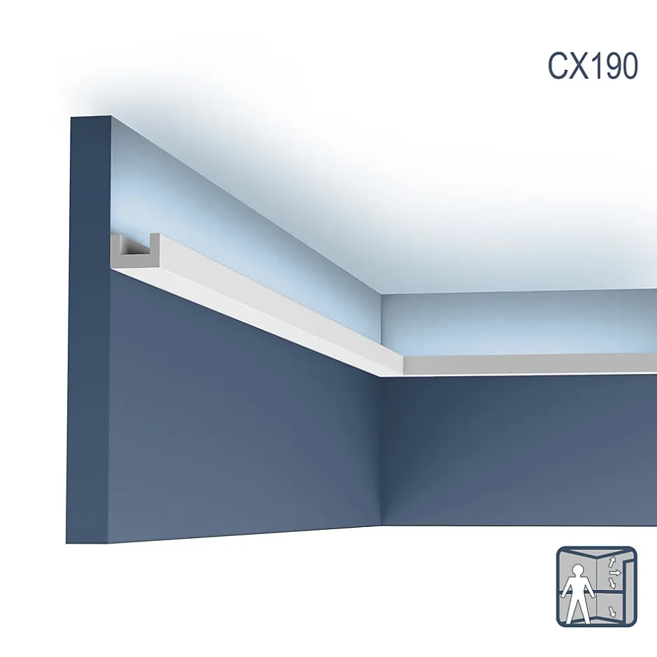 Orac Decor Corniches CX190-box AXXENT U-PROFILE 1 carton 4 pièces Moulures décoratives