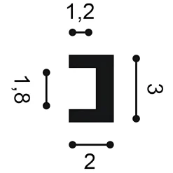 Orac Decor Corniches CX190-box AXXENT U-PROFILE 1 carton 4 pièces Moulures décoratives