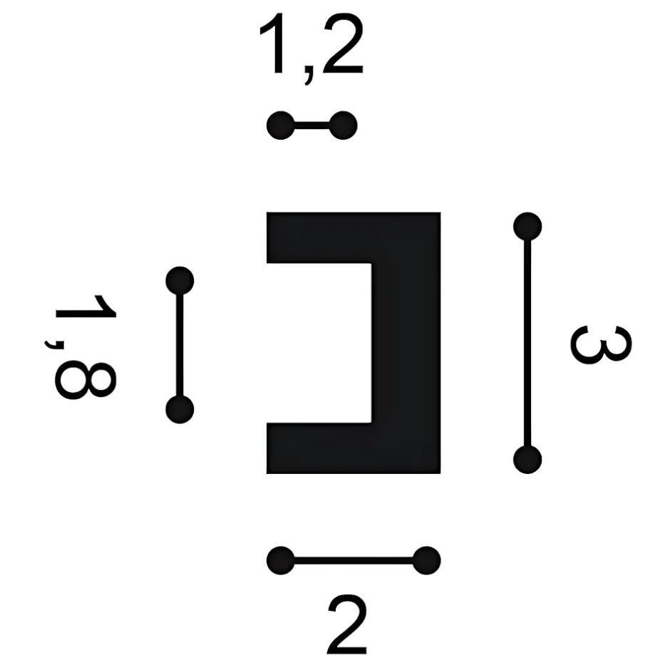 Orac Decor Corniches CX190-box AXXENT U-PROFILE 1 carton 4 pièces Moulures décoratives