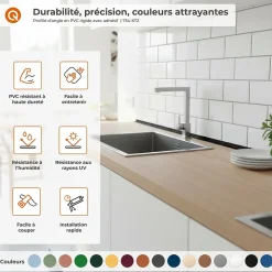 Corniere d'angle interieur PVC 35x35mm Autocollante, 150 cm, or-Quest Sale