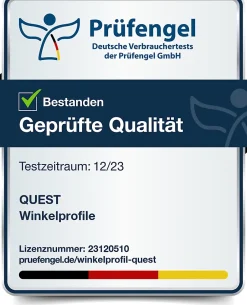 Quest Corniere d'angle interieur PVC 30x30mm Autocollante, 200 cm, beige