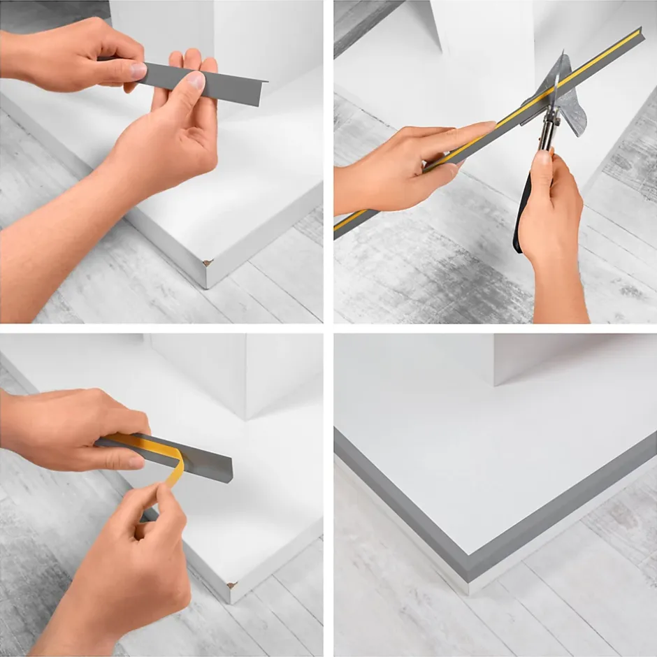 Quest Corniere PVC 40x40mm - Profil d angle souple de protection, 200 cm, blanc