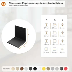 Quest Corniere PVC 40x40mm - Profil d angle souple de protection, 100 cm, marron