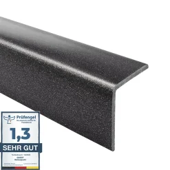 Quest Corniere PVC 27x27mm - Profil d angle souple de protection, 200 cm, noir-argent