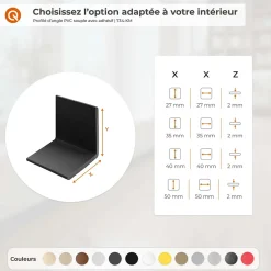 Corniere PVC 35x35mm , Profile d angle autocollant, Protection murale, 165 cm, marron-Quest New