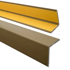 Quest Corniere PVC 40x40mm , Profile d angle autocollant, Protection murale, 200 cm, laiton
