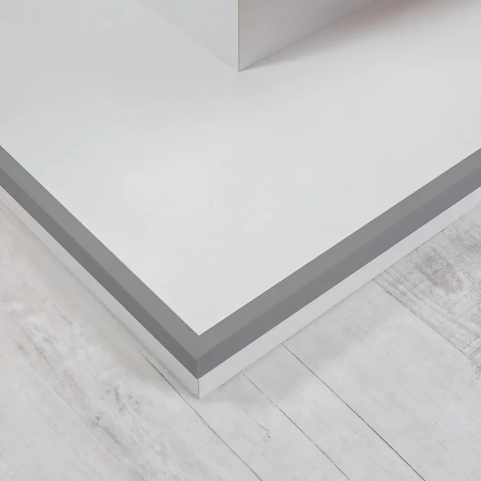 Corniere PVC 40x40mm , Profile d angle autocollant, Protection murale, 150 cm, gris clair-Quest Discount