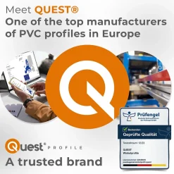 Corniere PVC 50x50mm , Profile d angle autocollant, Protection murale, 100 cm, noir-Quest Outlet