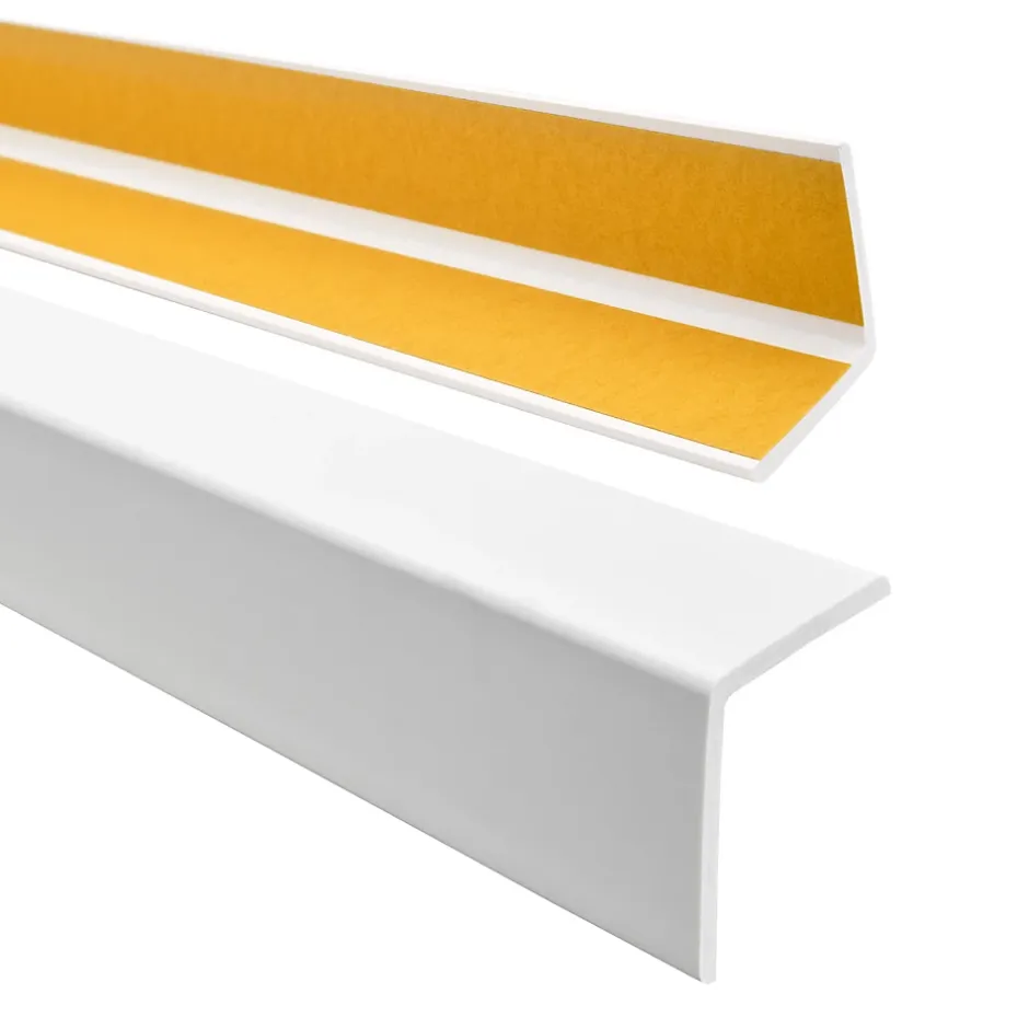 Corniere PVC 27x27mm , Profile d angle autocollant, Protection murale, 70 cm, blanc-Quest Clearance