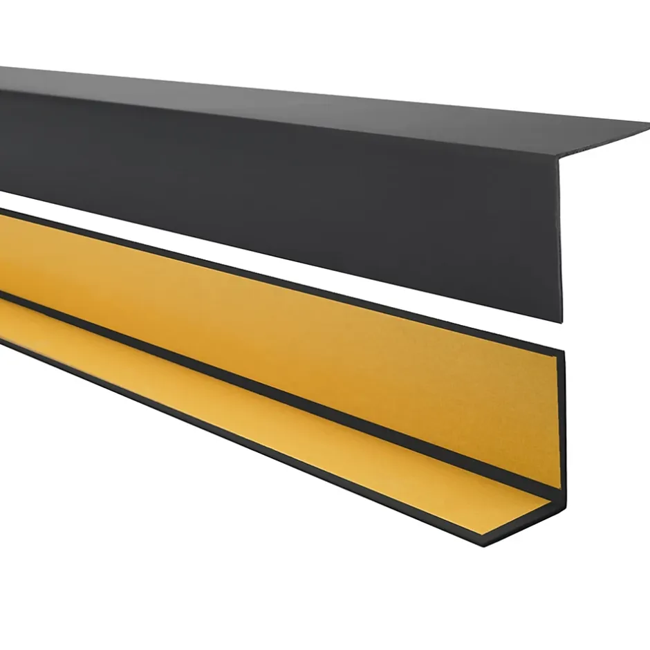 Quest Cornière PVC 50x20mm , Autocollante, Protection coins et arêtes, 200 cm, noir